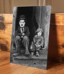 Home Wall Art Print Vintage Chaplin The Kid Metal Classic Photograph Cinema Plaque, Waterproof, 200mm X 305mm