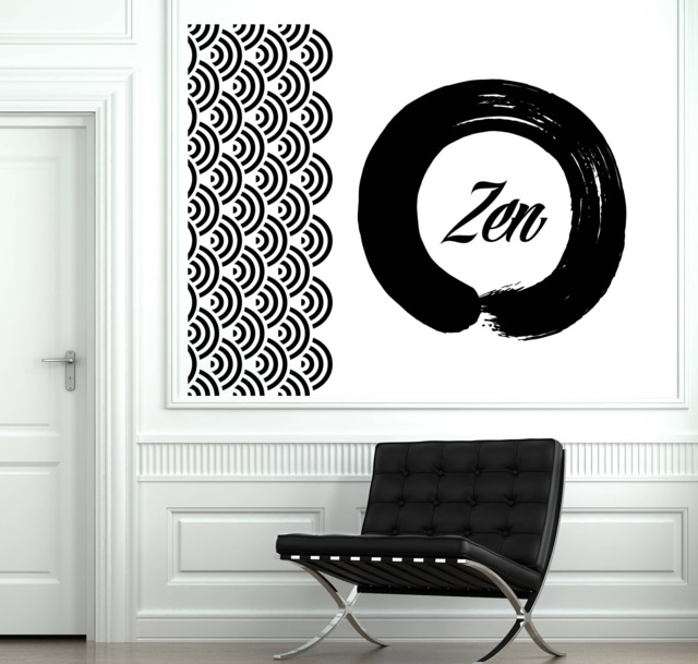 Wall Vinyl Decal Circle Zen Ornament Meditation Buddhism Decor For Yoga Studio - #2600Dn - image 1
