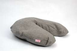 Buckwheat Pillow Travel Neck Support Pillow Natural Large Comfortable Size Grey Narrow Striped Zippered Linen Pillowcover