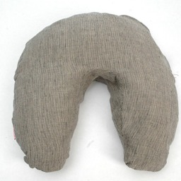 Buckwheat Pillow Travel Neck Support Pillow Natural Large Comfortable Size Grey Narrow Striped Zippered Linen Pillowcover - thumbnail 4