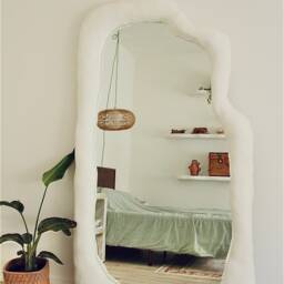 Custom Abstract Plaster Floor Mirror - thumbnail 2