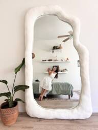 Custom Abstract Plaster Floor Mirror - thumbnail 1