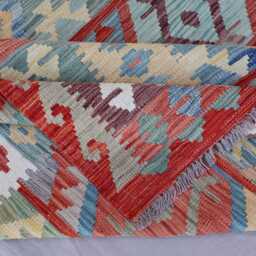 8'6x11'4 Ft Large Kilim Rug, Modern Flatweave Afghan Handwoven Wool Area Oriental Boho Dining Table Carpet, Living Room Rug - thumbnail 4