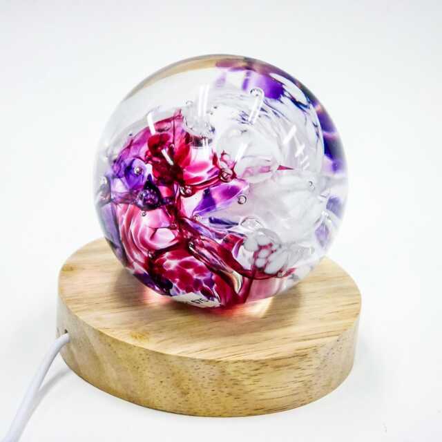 Glass Paperweight Globe Nightlight/ Accent Light Fuchsia, White, & Violet - image 1