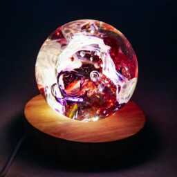 Glass Paperweight Globe Nightlight/ Accent Light Fuchsia, White, & Violet - thumbnail 4