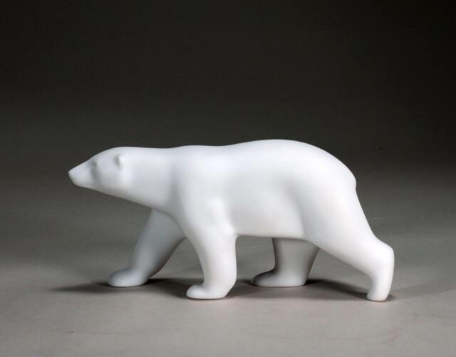 Polar Bear Sculpture By John Perry 9 Inches Long Pellucida. Signed - image 1