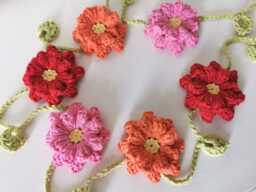 Hand-Crocheted Colourful Floral Bunting, Nursery/Campervan Decorations, Party Garland - thumbnail 1