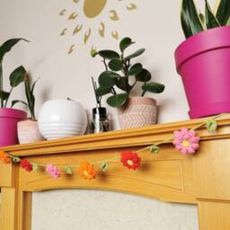 Hand-Crocheted Colourful Floral Bunting, Nursery/Campervan Decorations, Party Garland - thumbnail 2