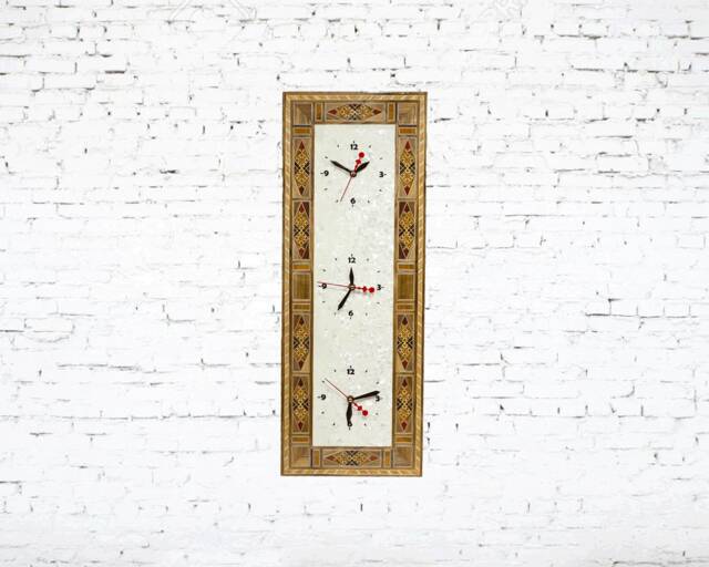 Three in One Clocks, Wall Clock, Watch, Wooden, Office Handmade Mosaic, Christmas Gift, Mosaic Furniture, Mother Of Pearl - image 1