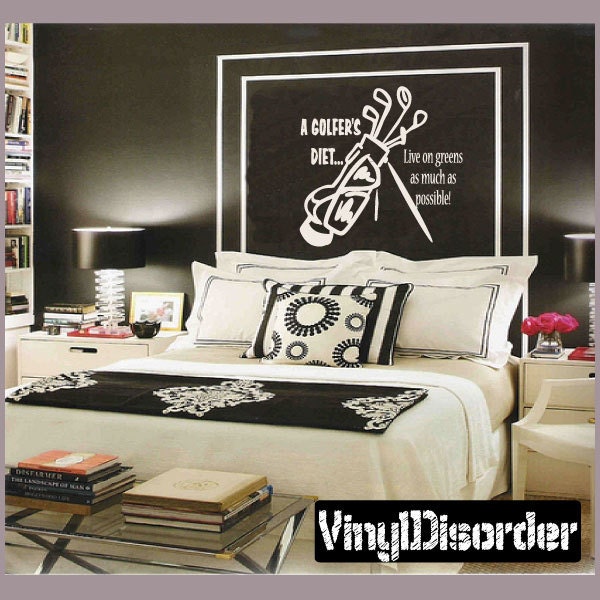 A Golfers Diet Live On Greens As Much Possible - Vinyl Wall Decal Quotes Sticker Go002Agolfvet - image 1