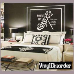 A Golfers Diet Live On Greens As Much Possible - Vinyl Wall Decal Quotes Sticker Go002Agolfvet - thumbnail 1