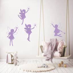 Fairy Wand Minimalist Wall Art, Magical Wings, Magic Themed Girls Room Decor, Easy Diy Removable Decal, Playroom Kids Vinyl - thumbnail 3