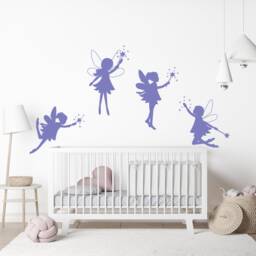 Fairy Wand Minimalist Wall Art, Magical Wings, Magic Themed Girls Room Decor, Easy Diy Removable Decal, Playroom Kids Vinyl - thumbnail 2