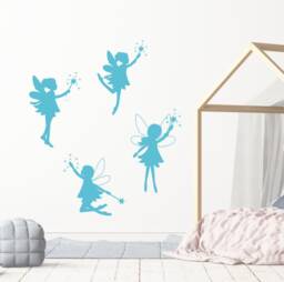 Fairy Wand Minimalist Wall Art, Magical Wings, Magic Themed Girls Room Decor, Easy Diy Removable Decal, Playroom Kids Vinyl