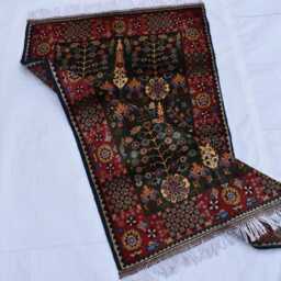 Hand-Knotted Afghan Wool Rug Olive Green Gandum Design, 5x3.3 - thumbnail 4