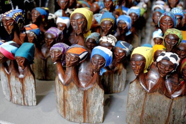 African Women Art Gifts. Handcarved Mozambiquean Elle Sandalwood Ladies Sculpture, 2 Sizes. Office/Home Table Decor Ready To Ship Express - image 1