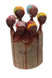 African Women Art Gifts. Handcarved Mozambiquean Elle Sandalwood Ladies Sculpture, 2 Sizes. Office/Home Table Decor Ready To Ship Express - thumbnail 2