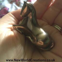 Handmade Horse Sculpture - White Marble, Bronze, Or Black With Crystals Encapsulated Within - thumbnail 3
