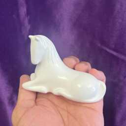 Handmade Horse Sculpture - White Marble, Bronze, Or Black With Crystals Encapsulated Within - thumbnail 4