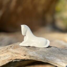 Handmade Horse Sculpture - White Marble, Bronze, Or Black With Crystals Encapsulated Within - thumbnail 2