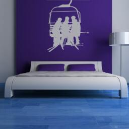Ski Lift Decal, Chair For Bedroom Decor, Skiing Snowboard Wall Art, Mountain Cabin Winter Lodge, Alpine Snow Sports - thumbnail 2