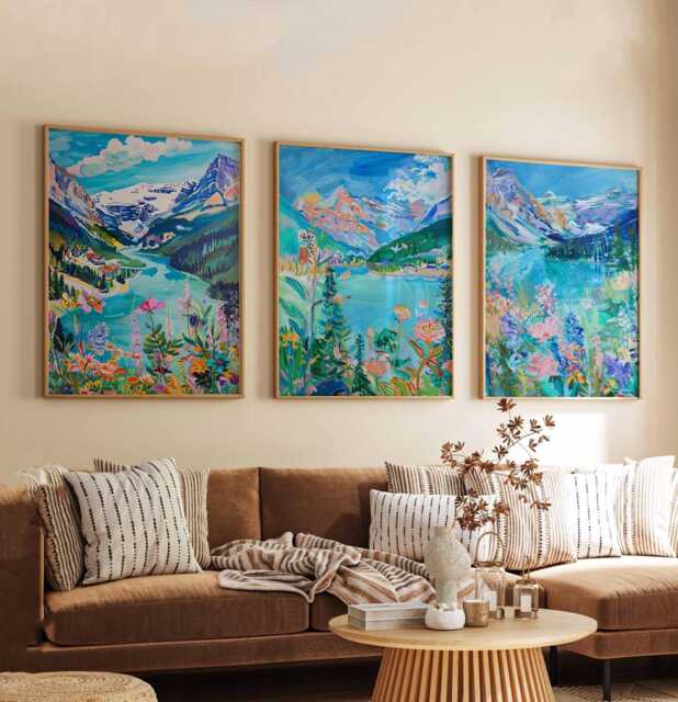 Set Of 3 Banff Canada Posters, Travel Posters Set, Prints, Canadian Wall Art, National Park Decor, Mountain Print - image 1