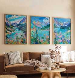 Set Of 3 Banff Canada Posters, Travel Posters Set, Prints, Canadian Wall Art, National Park Decor, Mountain Print