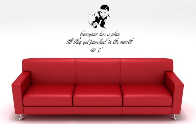 Mike Tyson Decal, Motivational Quote Decor, Boxing Wall Vinyl Decal Sticker, Every One Has A Plan Till They Get Punched in The Mouth - image 1