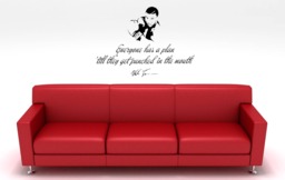 Mike Tyson Decal, Motivational Quote Decor, Boxing Wall Vinyl Decal Sticker, Every One Has A Plan Till They Get Punched in The Mouth - thumbnail 1
