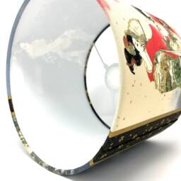 Geisha Lampshade Japanese Oriental Gold Tone Lamp - 35cm - thumbnail 4