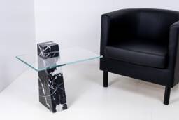 Coffee Table Marble Black Marquinia - in Made Italy