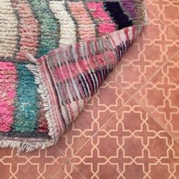 Handknotted Wool Berber Runner Rug Abstract Tribal Hallway Rug - 2.5 X 10.5 Feet - thumbnail 4