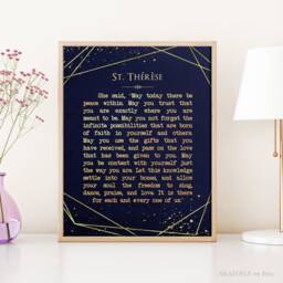 st Therese Quote Print Gold Foil Inspirational Catholic Art - thumbnail 3