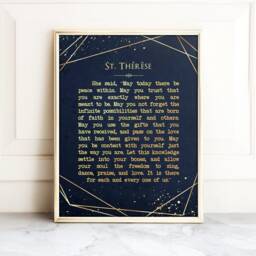 st Therese Quote Print Gold Foil Inspirational Catholic Art - thumbnail 1