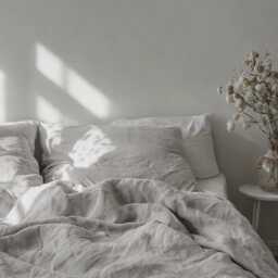 Light Gray Linen Bedding Set Rustic Duvet Cover & 2 Pillowcases Soft Medium Weight Bedding, Stonewashed Comfort - thumbnail 3