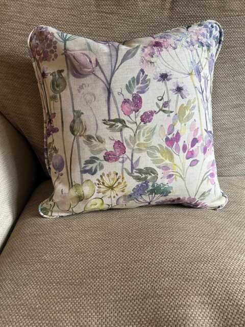 Voyage Maison Hedgerow Piped Cushion in Lilac Linen Colourway Various Sizes Available - image 1