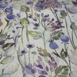 Voyage Maison Hedgerow Piped Cushion in Lilac Linen Colourway Various Sizes Available - thumbnail 3