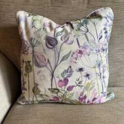 Voyage Maison Hedgerow Piped Cushion in Lilac Linen Colourway Various Sizes Available - thumbnail 2