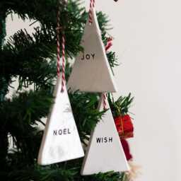Handmade Ceramic Triangle Christmas Ornaments - Personalized Family Gift, Set Of 3