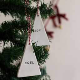 Handmade Ceramic Triangle Christmas Ornaments - Personalized Family Gift, Set Of 3 - thumbnail 2
