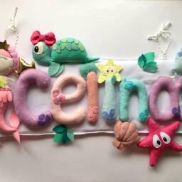 Name Garland -Kids Door Sing - Garland- Kids Room Decor- Nursery Felt Letters -Felt Name Garland-Custom Banner - thumbnail 2