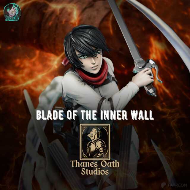 Blade Of The Inner Wall - Anime Warrior Swordswoman Protector Mikasa Ackerman Resin Figure 16K - image 1