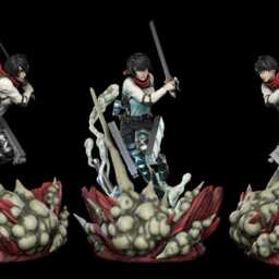 Blade Of The Inner Wall - Anime Warrior Swordswoman Protector Mikasa Ackerman Resin Figure 16K - thumbnail 4