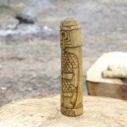 Vidar Hand Carved Statue, Silent Norse God Wooden Figurine - 15cm - thumbnail 3