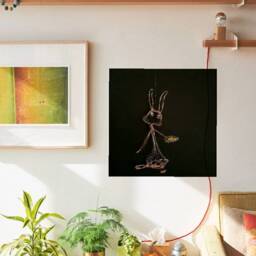 Metal Animal Sculpture Easter Decoration Decor Bunny Wall Art Wire Amber Beads Farmhouse Sign Mom Gifts Basket - thumbnail 3