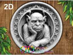 Bored Gargoyle Sign, Grumpy Sign, Garden Ornament, Metal Wall Art, D??cor, Gardener Gift, Outdoor Decoration - thumbnail 1