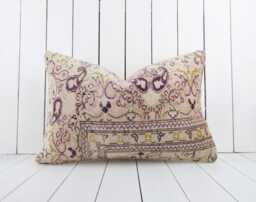 Vintage Kilim Lumbar Pillow Cover Bohemian Tribal Rug Cushion - 16x24 - thumbnail 1