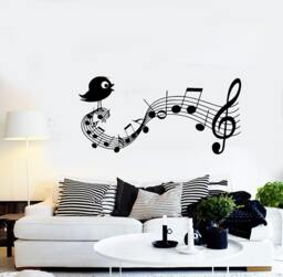 Wall Vinyl Music Notes Bird Clef Guaranteed Quality Decal Mural Art 1519Dz - thumbnail 1