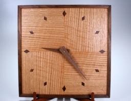 Large Wall Clock - Modern Walnut & Red Oak Contemporary