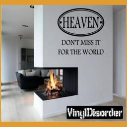 Heaven Don't Miss It For The World - Vinyl Wall Decal Quotes Sticker Tl052Et - thumbnail 1